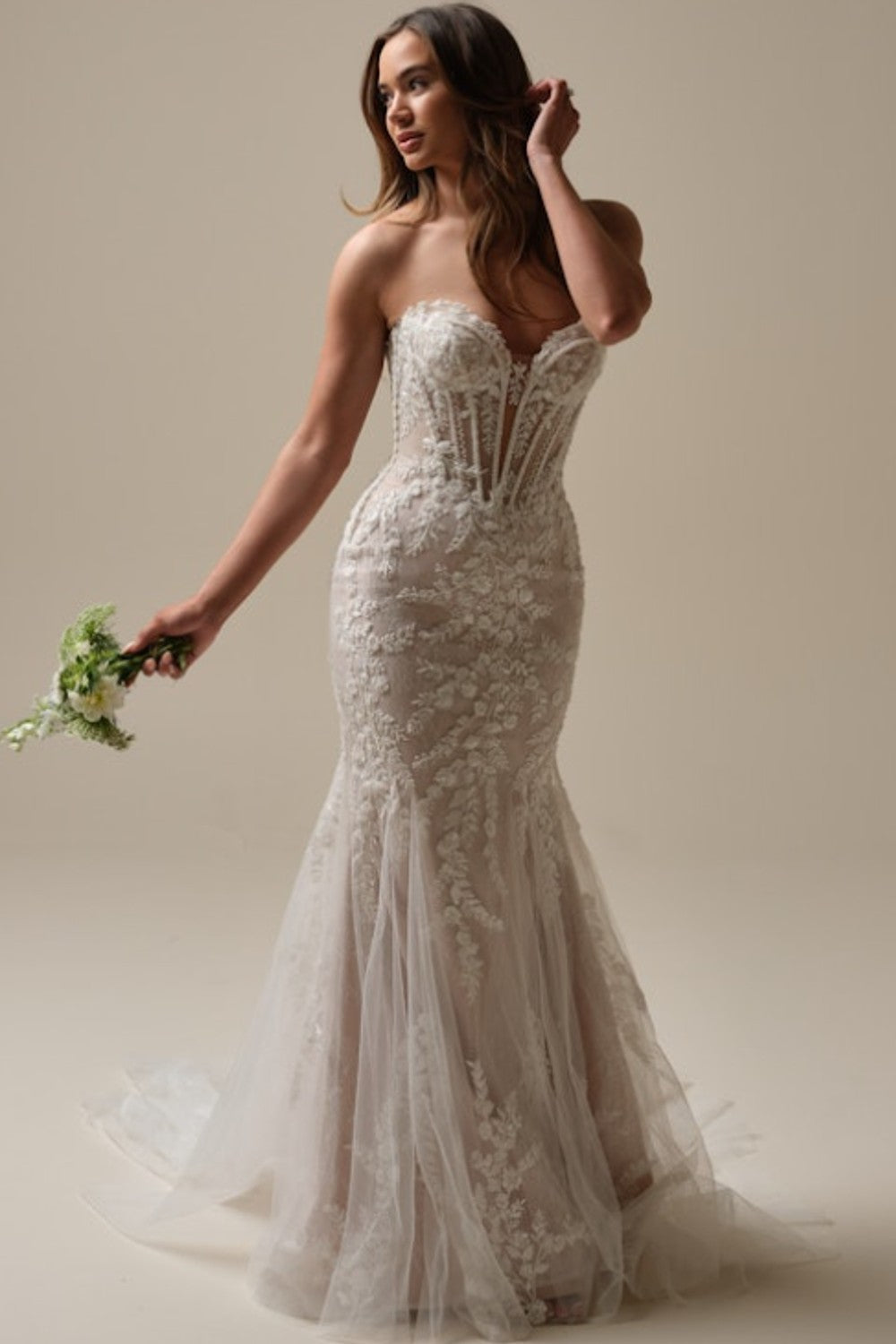Floral Fit-and-Flare Wedding Dress