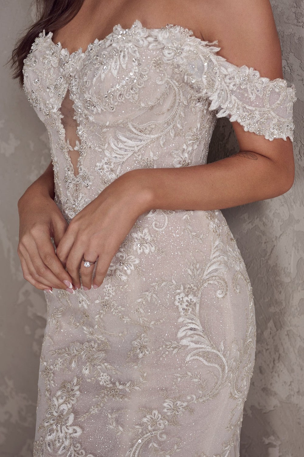 Plus-Size Off-the-Shoulder Sweatheart Fit-and-Flare Wedding Dress by Maggie Sottero — image 3 of 5