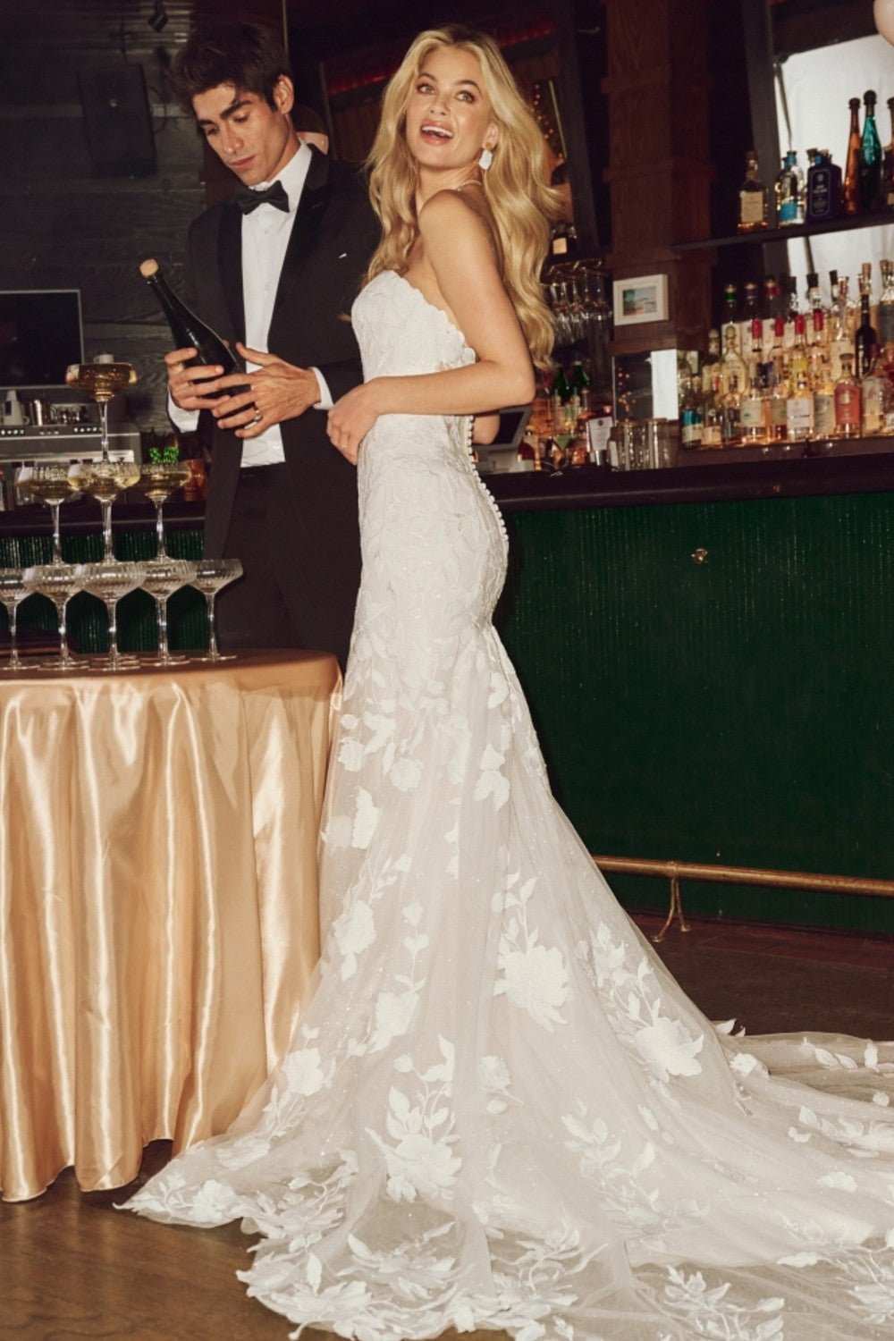 Sweetheart Floral Fit-and-Flare Wedding Dress With Buttons by Maggie Sottero — image 2 of 2