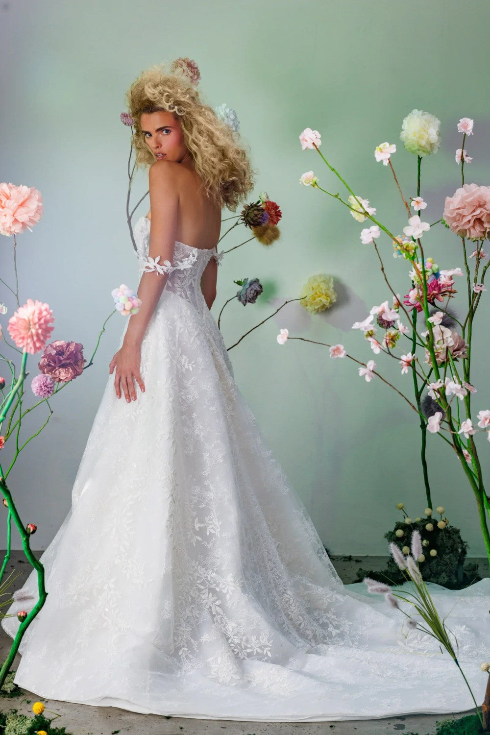 Ethereal A-Line Wedding Dress With Off-The-Shoulder Straps by Maria Farbinni — image 3 of 3