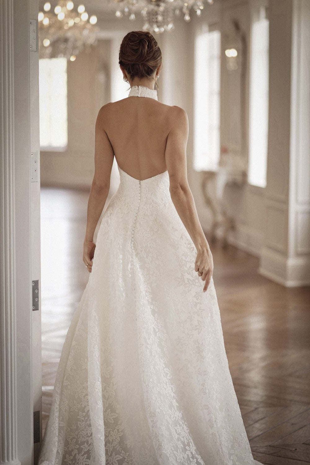 Chic And Romantic Halter-Neck A-Line Wedding Dress With Open Back by Martina Liana — image 2 of 2