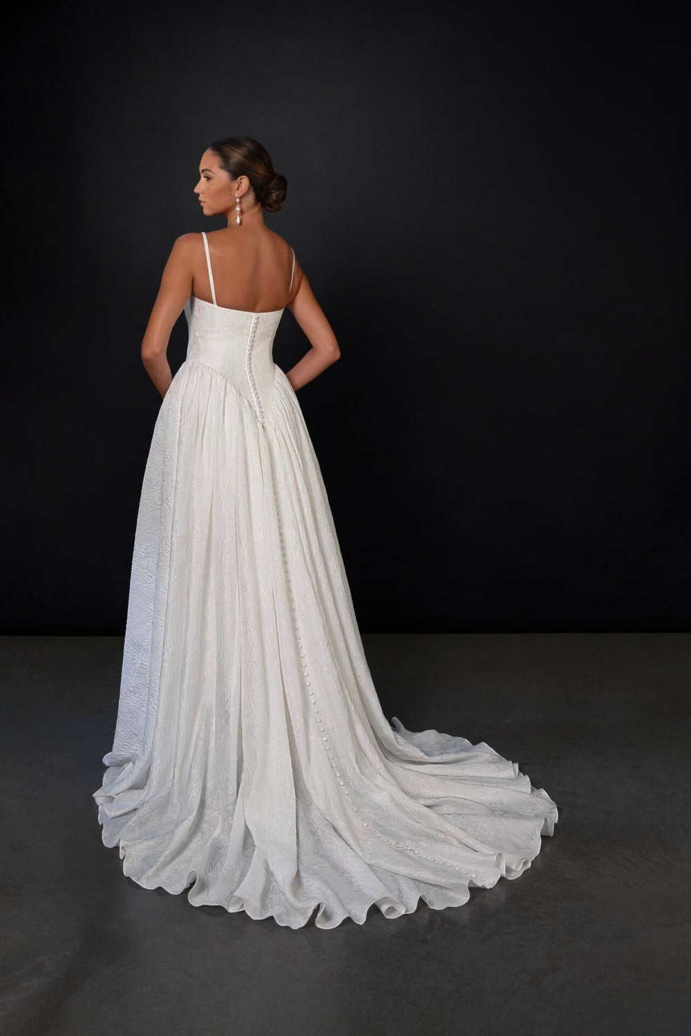 Chic And Simple Silk Organza Basque-Waist Ball Gown With Buttons by Martina Liana — image 4 of 4
