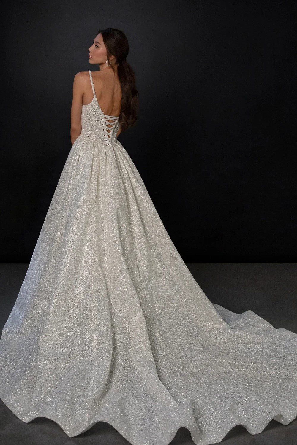 Dramatic And Sparkly Scoop-Neck Basque-Waist Ball Gown by Martina Liana — image 2 of 2