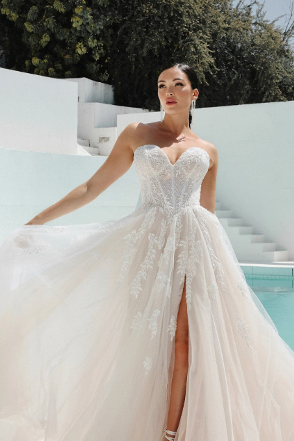 Ethereal And Feminine Strapless A-Line Wedding Dress With Buttons by Martina Liana — image 1 of 3
