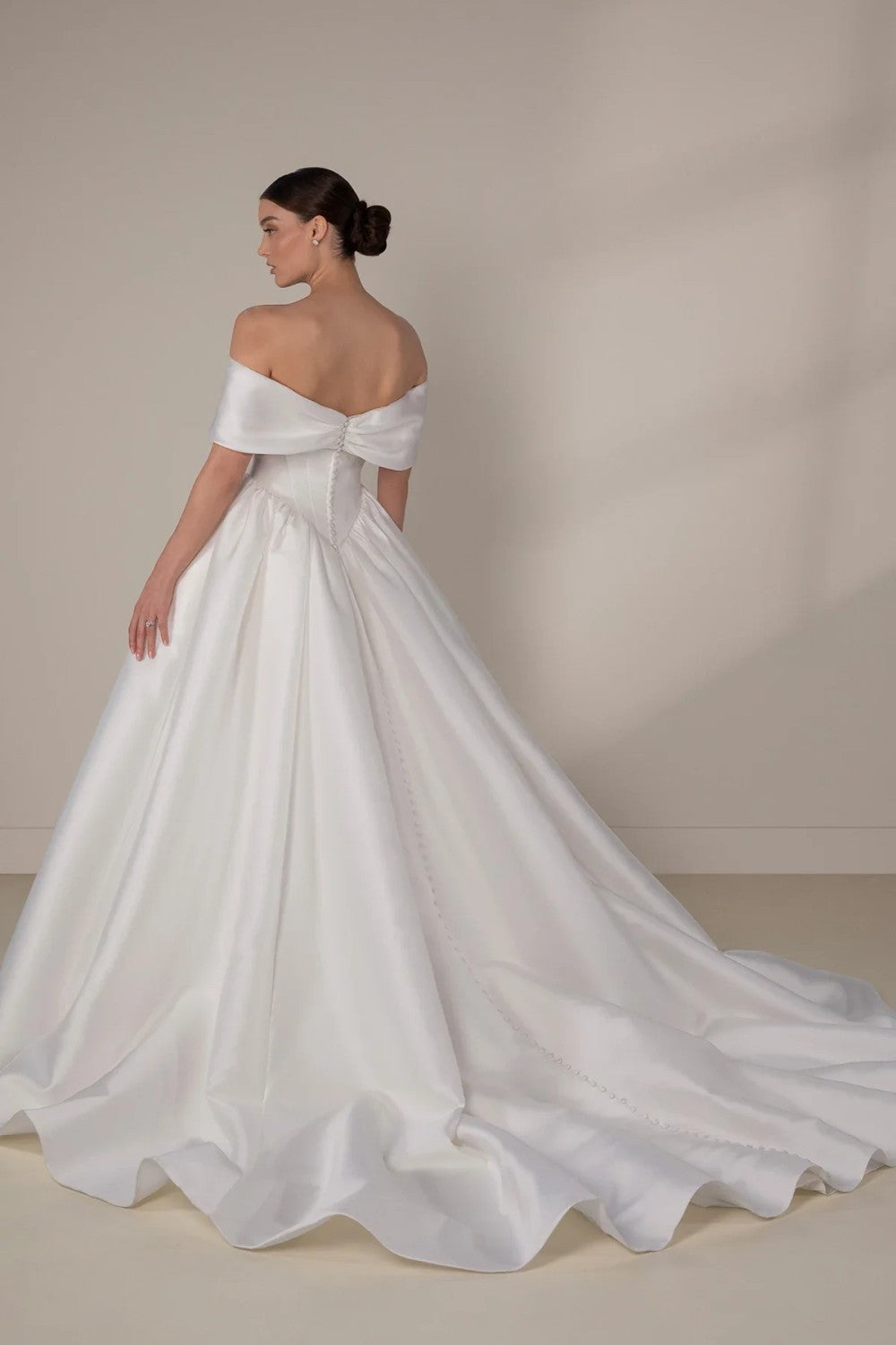 Chic And Classic Off-The-Shoulder Silk Ball Gown With Bows by Martina Liana Luxe β image 3 of 3