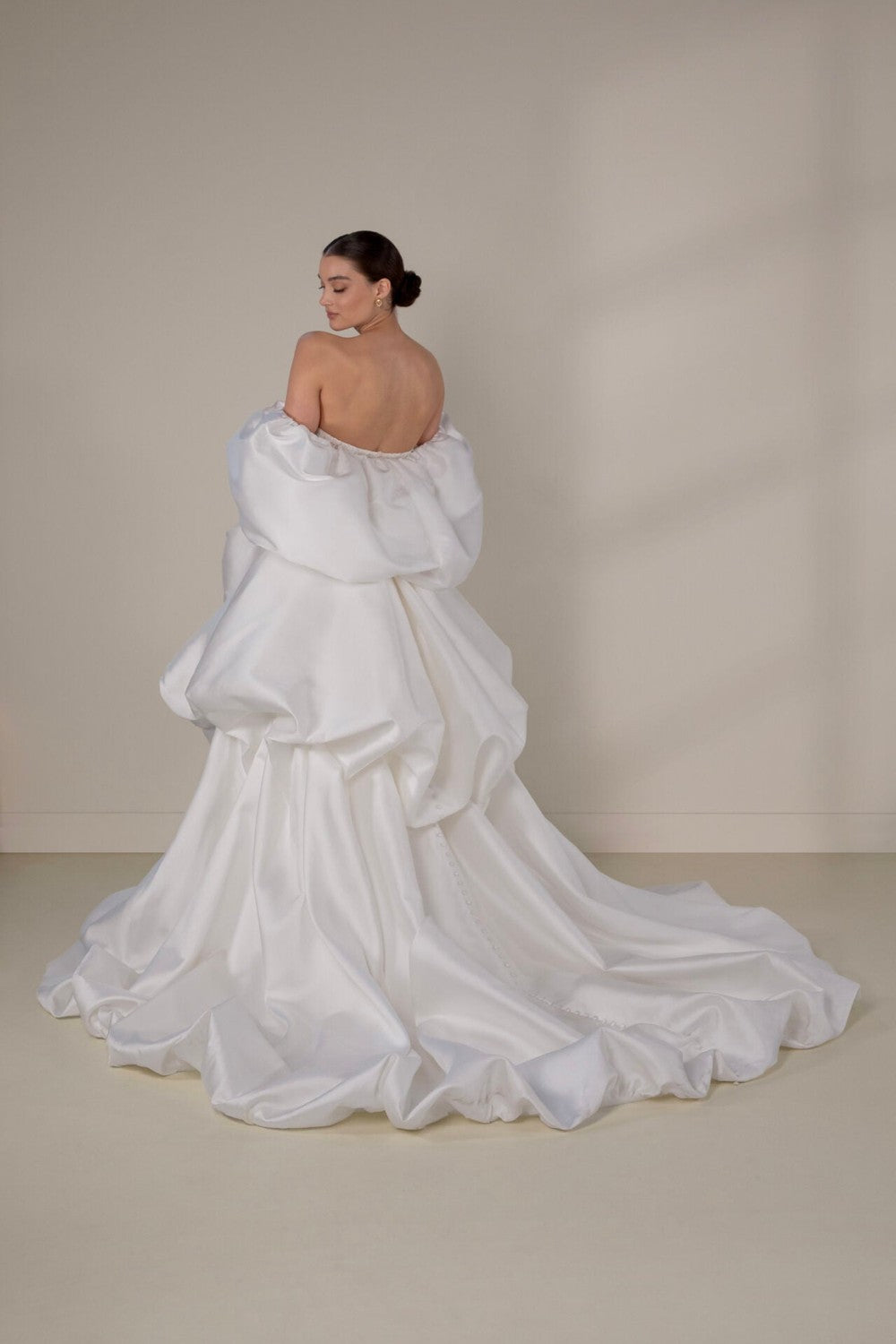 Embellished Lace Sheath Wedding Dress With Detachable Shawl And Overskirt by Martina Liana Luxe — image 6 of 7