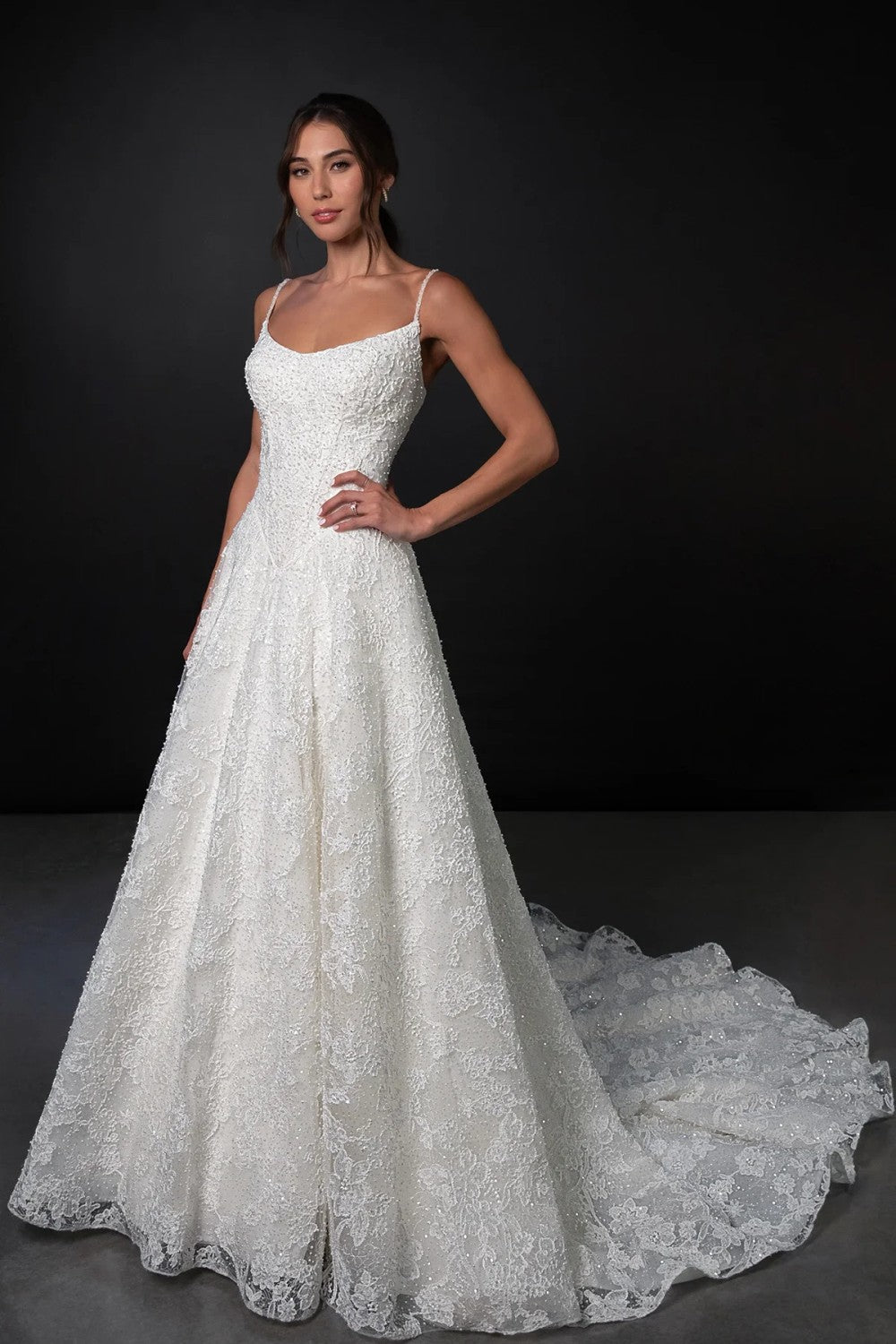 Romantic And Glamorous Beaded Basque-Waist A-Line Wedding Dress by Martina Liana — image 1 of 2