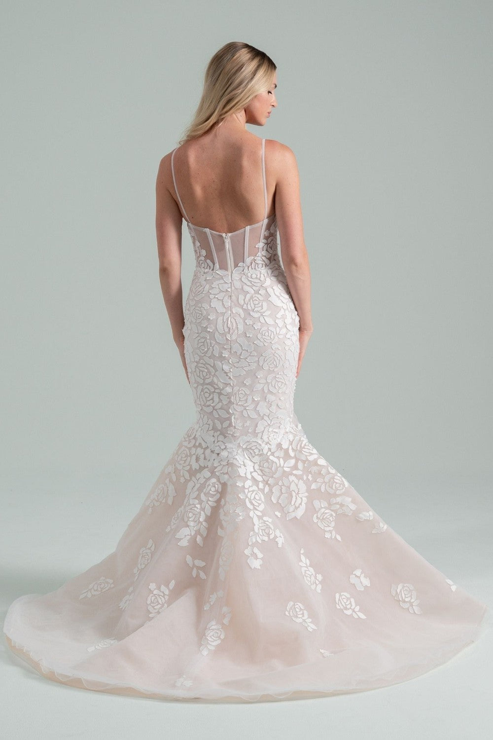 Modern Strapless Floral Fit-And-Flare Wedding Dress by Hayley Paige — image 2 of 2