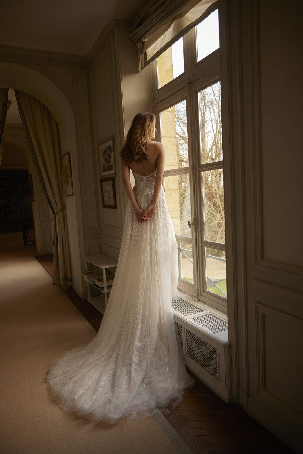 Beaded Tulle A-Line Wedding Dress by Netta BenShabu Elite Couture — image 2 of 2