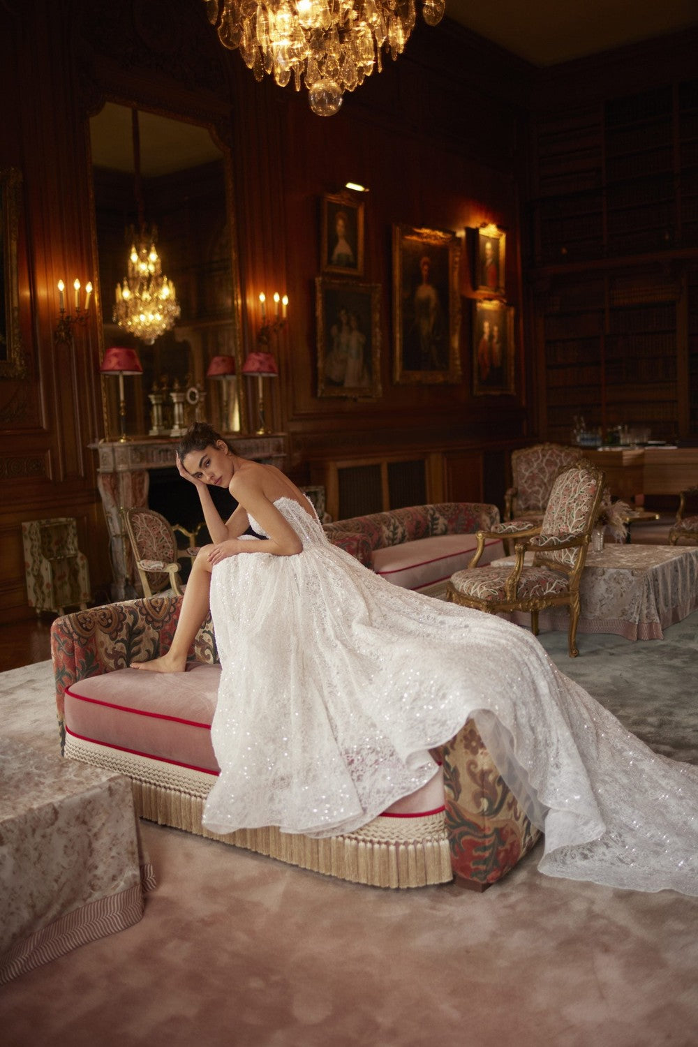 Chic And Feminine Embellished Lace Basque-Waist Ball Gown by Netta BenShabu Elite Couture — image 2 of 2
