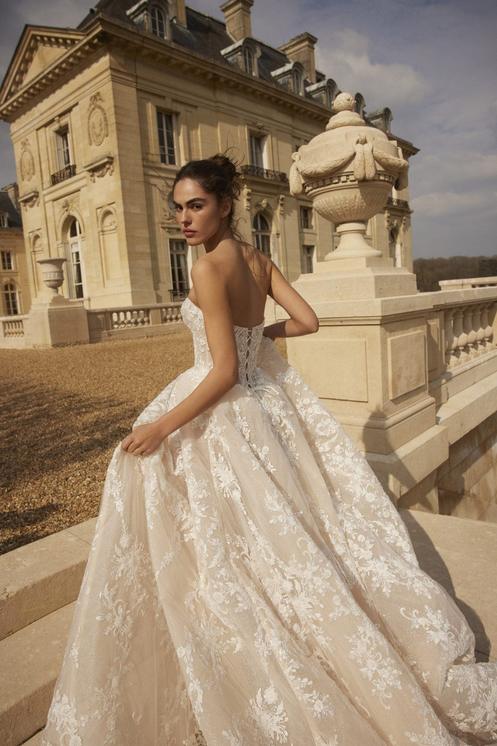 Shimmering Lace Basque-Waist Ball Gown by Netta BenShabu Elite Couture — image 2 of 2