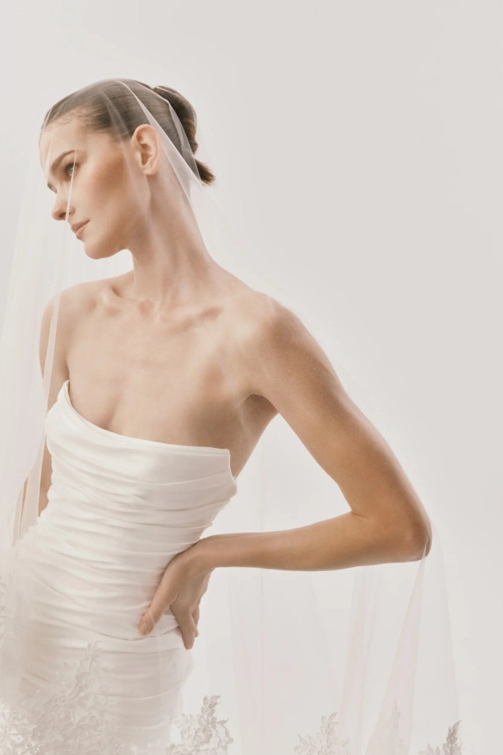 Chic And Dramatic Mermaid Wedding Dress by Nicole + Felicia For Kleinfeld — image 2 of 3