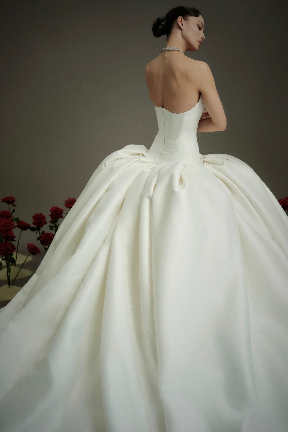 Dramatic And Elegant Drop-Waist Silk Ball Gown by Nicole + Felicia — image 3 of 3