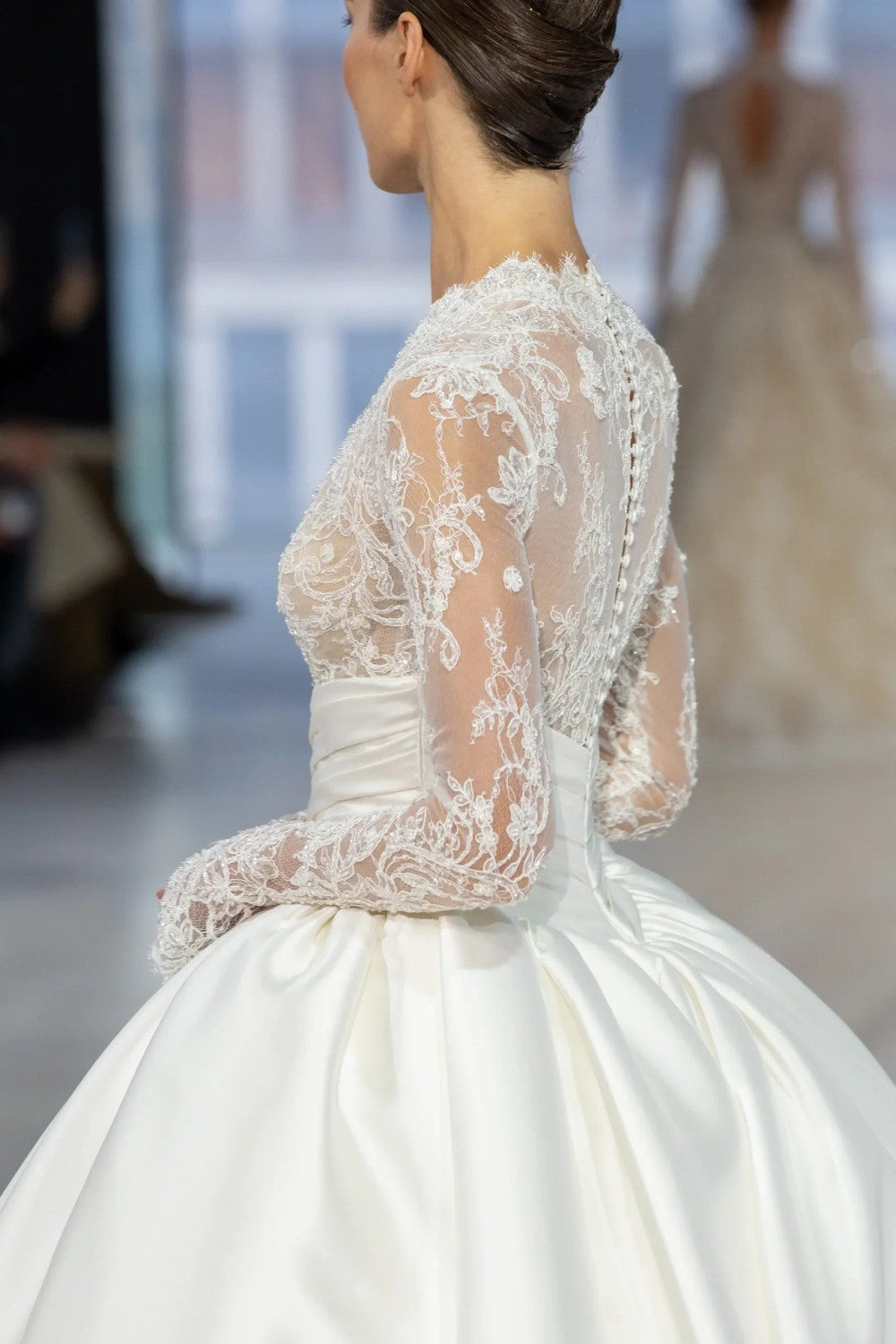 Long-Sleeve Lace Bodice Ball Gown by Nicole + Felicia — image 2 of 2