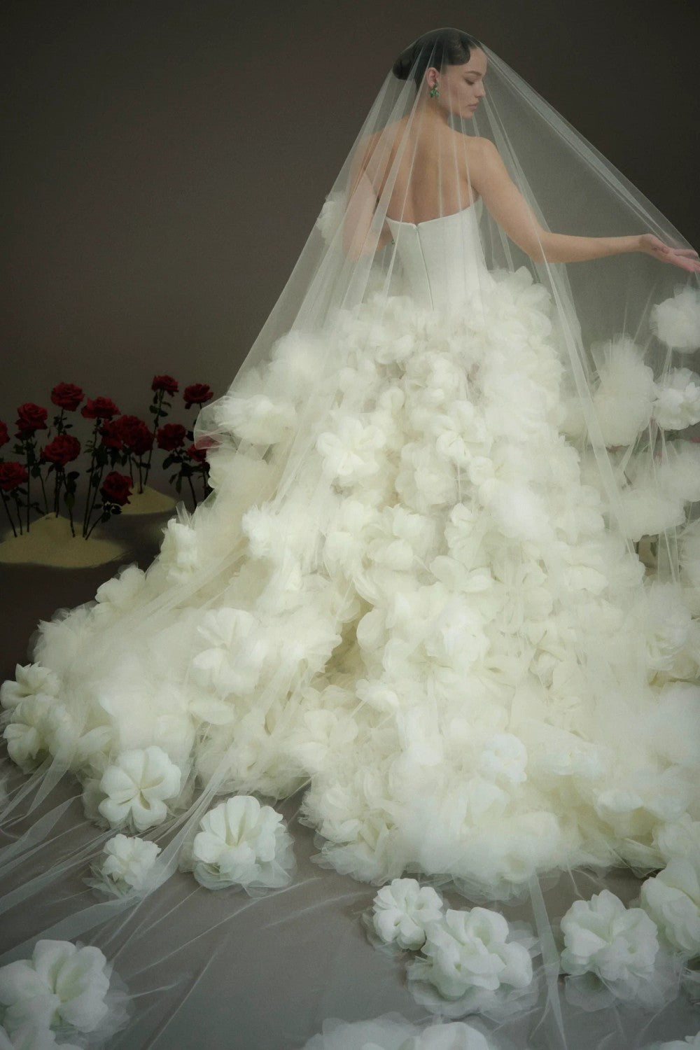 Romantic And Dramatic 3D Floral Ball Gown by Nicole + Felicia — image 4 of 4
