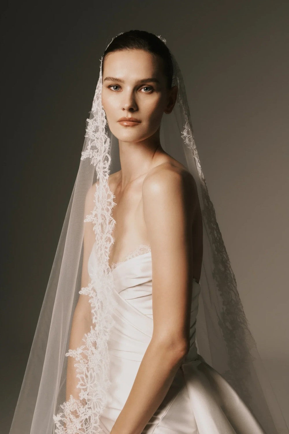 Romantic Sheath Wedding Dress With Detachable Overskirt by Nicole + Felicia For Kleinfeld — image 3 of 3