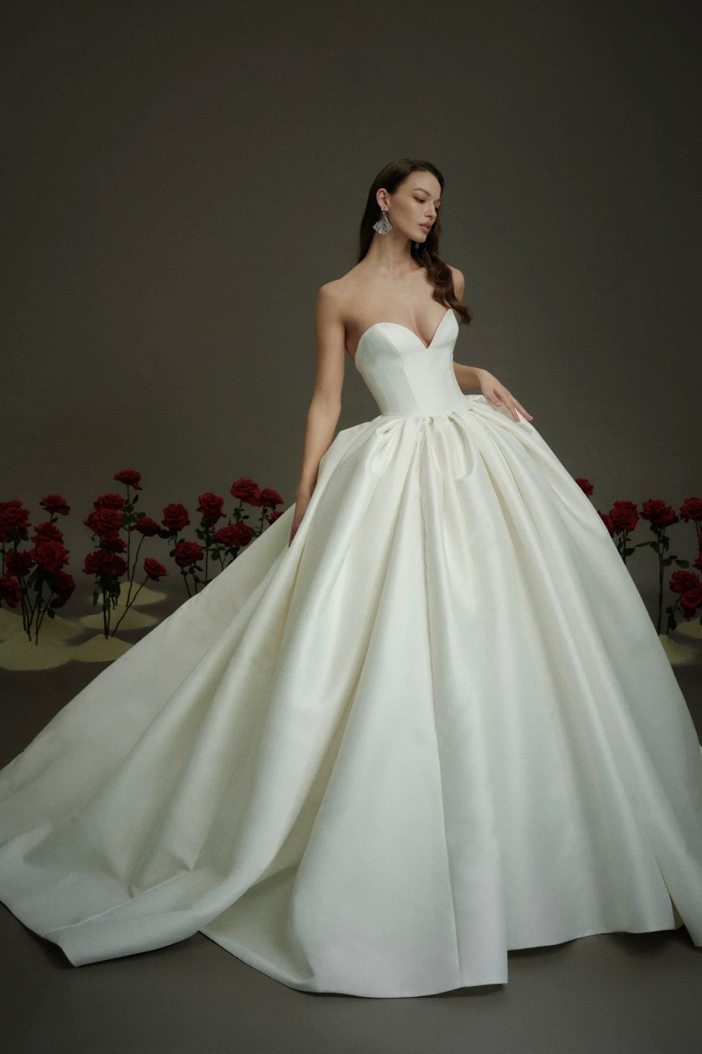 Simple And Dramatic Silk Ball Gown by Nicole + Felicia — image 1 of 3