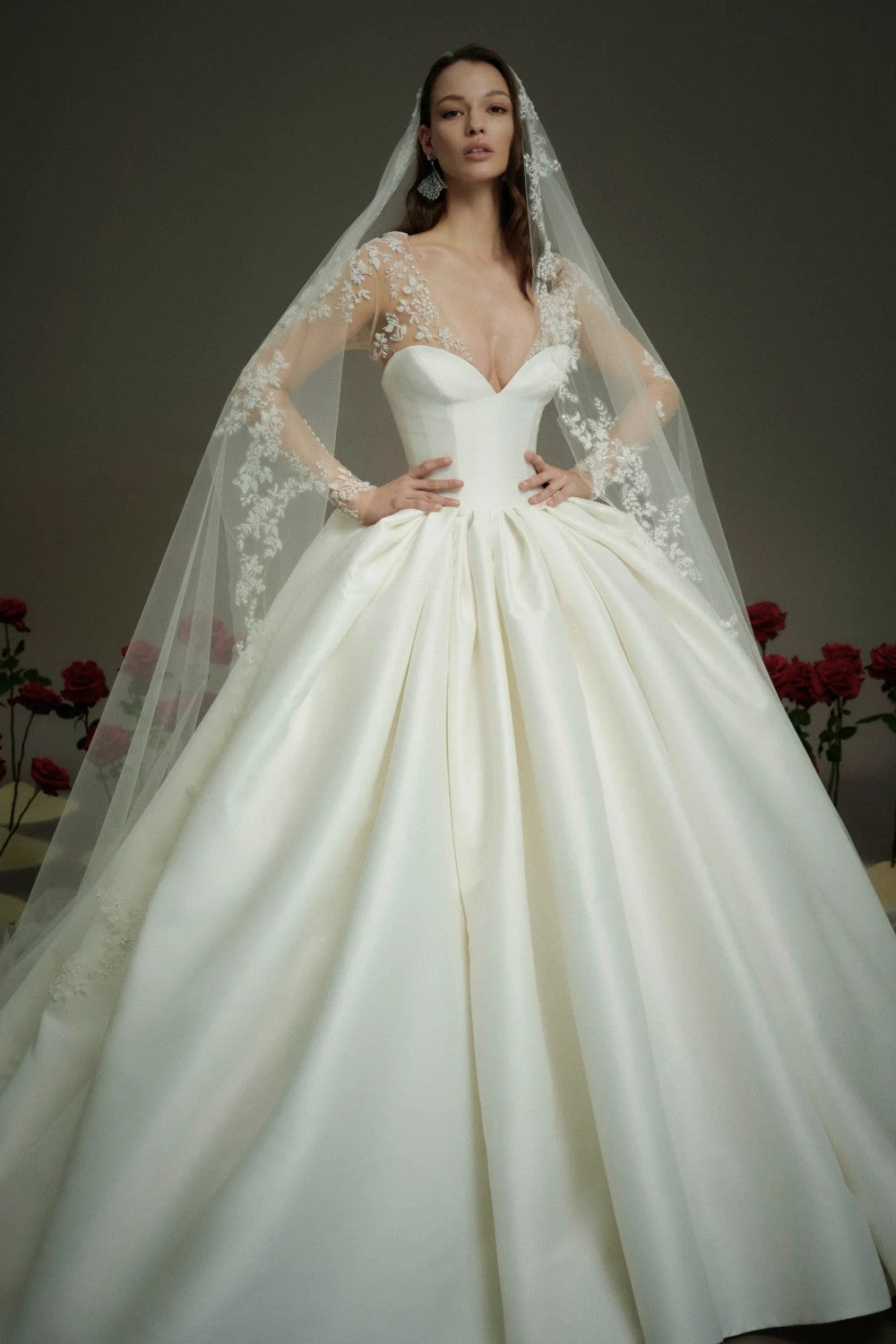 Simple And Dramatic Silk Ball Gown by Nicole + Felicia — image 2 of 3