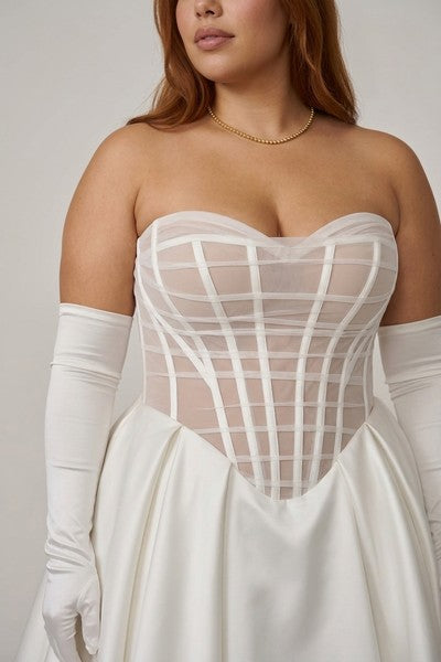 Plus-Size Modern Sheer Corset Ball Gown With Buttons — plus-size render