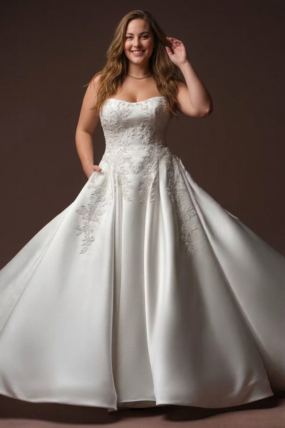 Plus-Size Romantic Lace Adorned Ball Gown — plus-size render