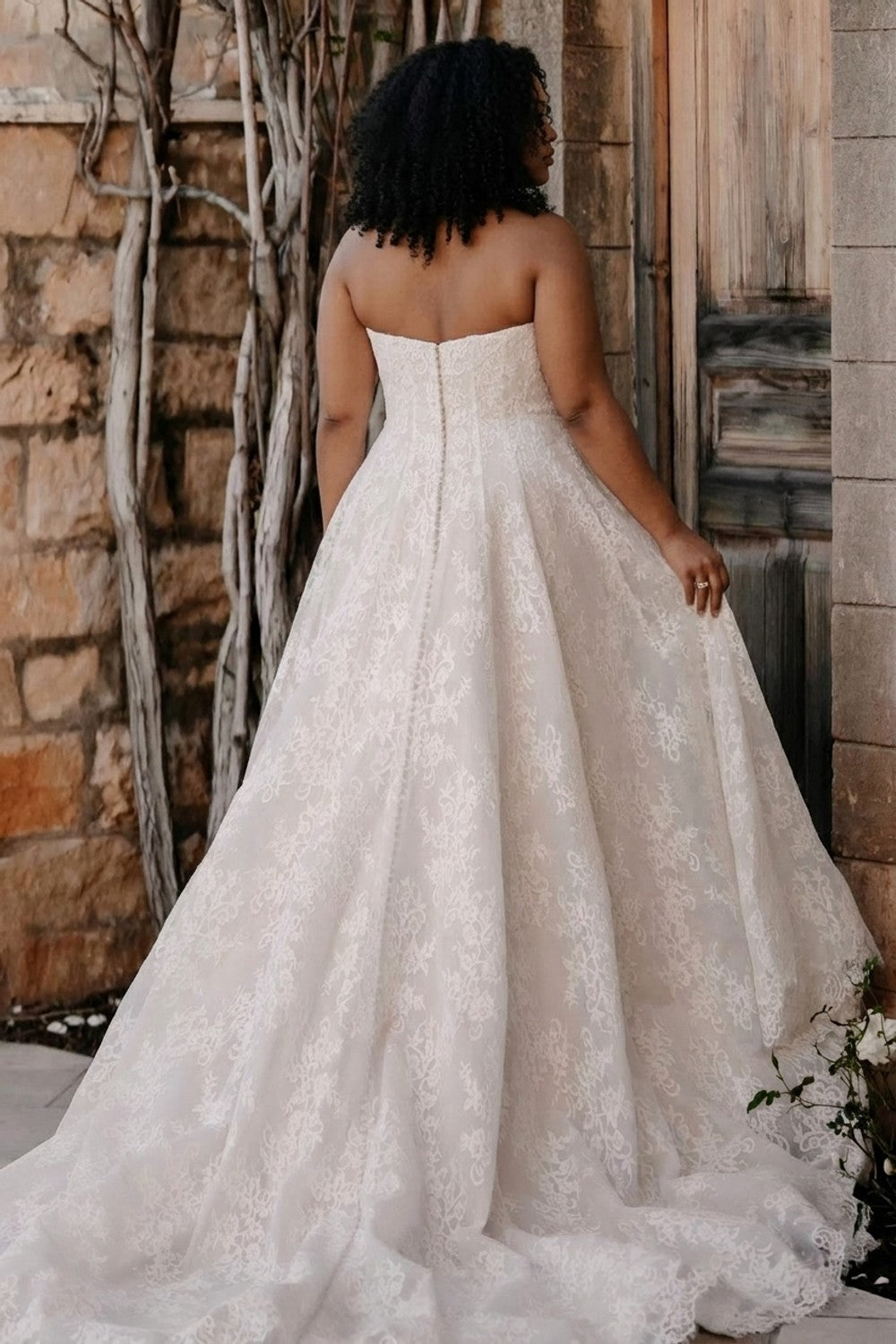 Plus-Size Strapless Sweetheart A-Line Wedding Dress — plus-size render