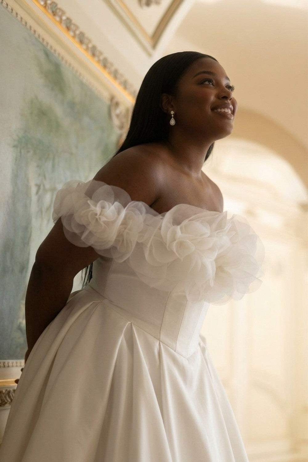 Plus-Size Chic And Classic Strapless Silk Ball Gown With Pockets And Buttons — plus-size render