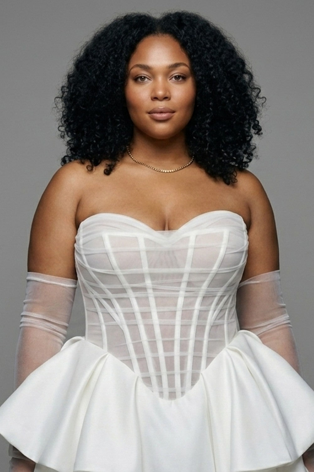 Plus-Size Modern Sheer Corset Ball Gown With Buttons — plus-size render