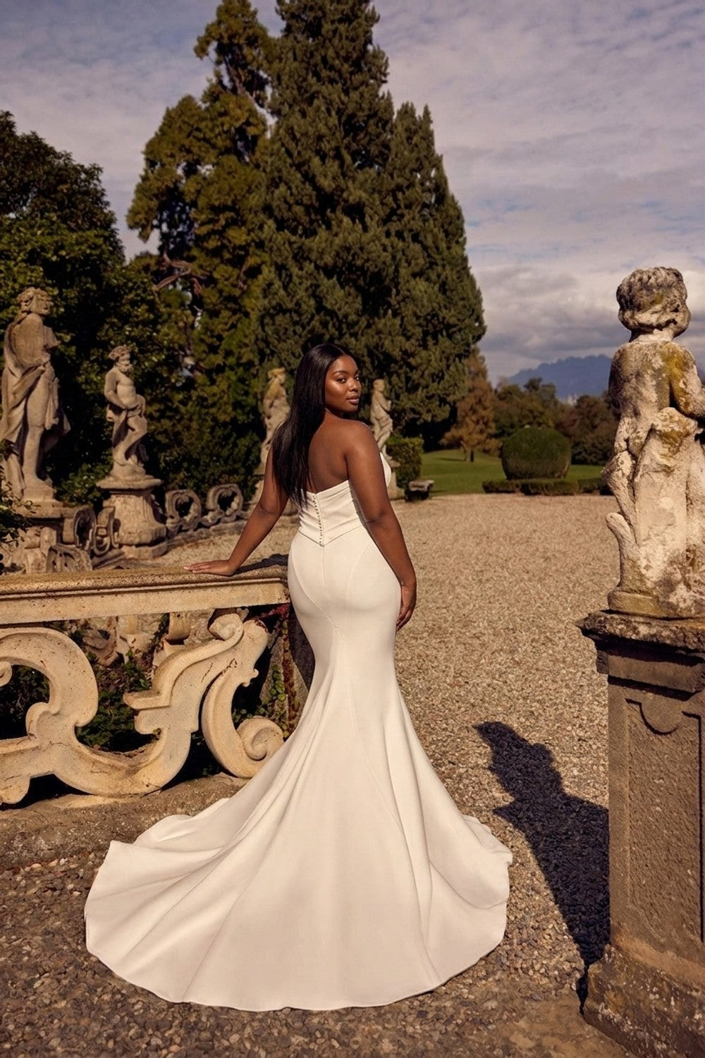 Plus-Size Embellished Matte Satin Fit-And-Flare Wedding Dress — plus-size render