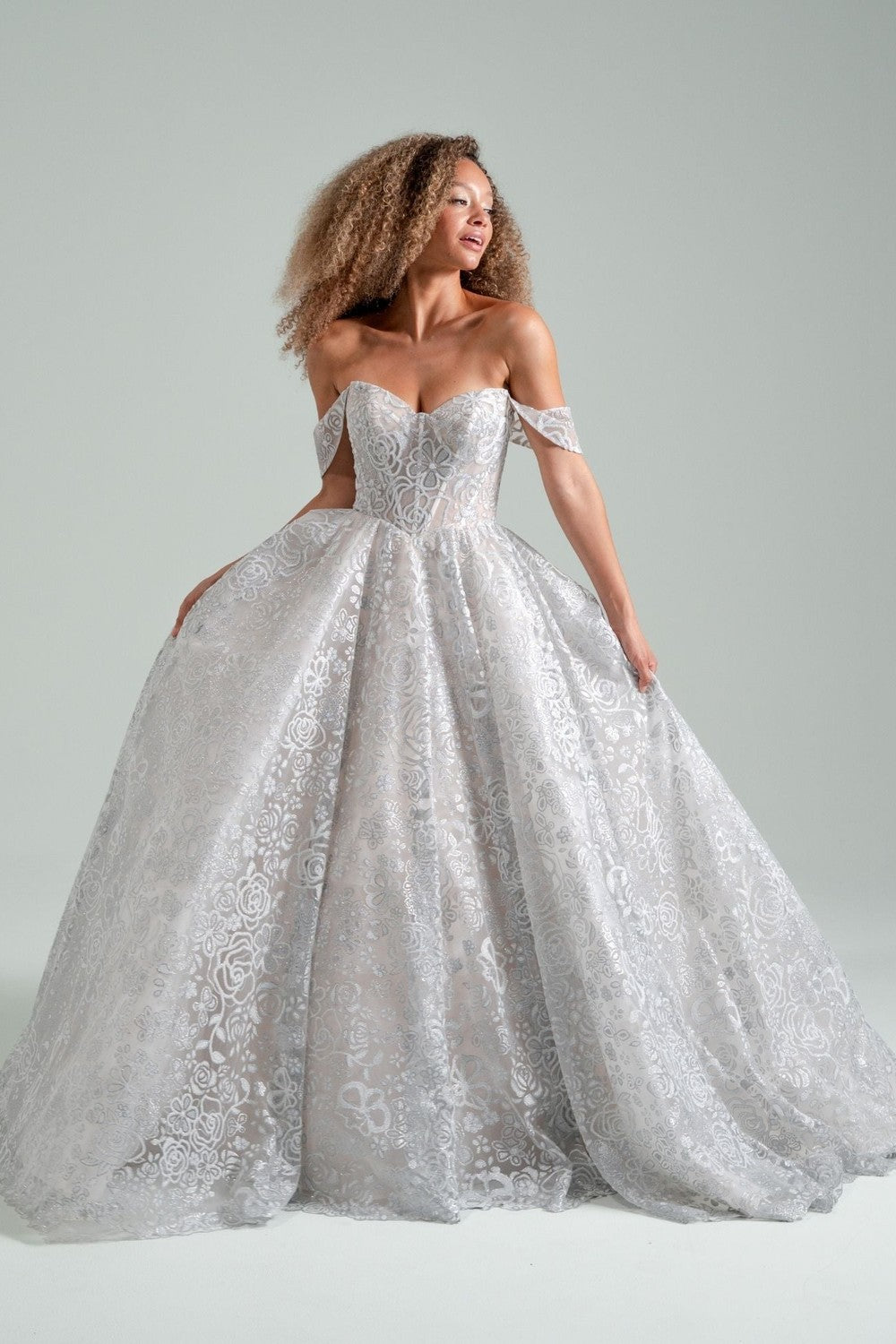 Plus-Size Dramatic And Unique Embellished Ball Gown With Detachable Straps by Hayley Paige — image 1 of 2