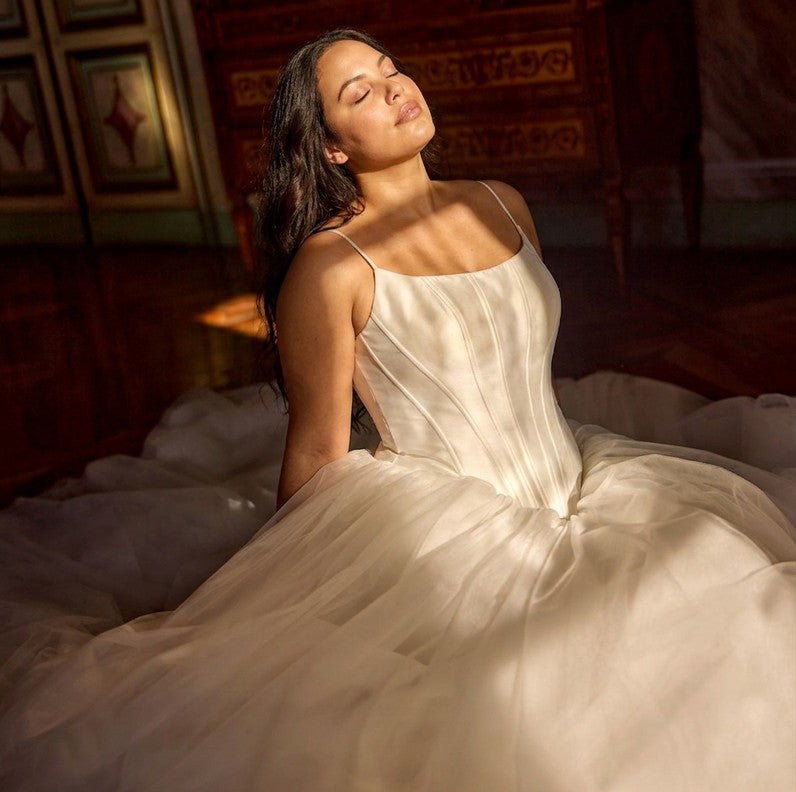 Plus-Size Chic And Simple Silk Tulle Ball Gown With Bows — plus-size render