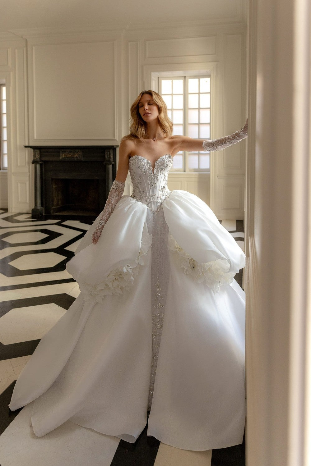 Dramatic And Sophisticated Embellished Silk Mikado Ball Gown by Pnina Tornai — image 1 of 4