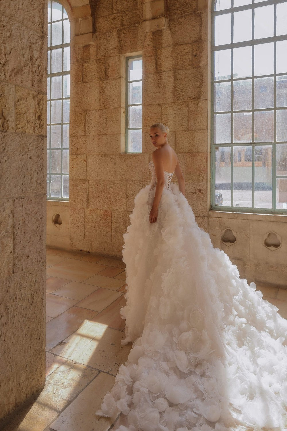 Dramatic Embellished 3D Floral Ball Gown by Pnina Tornai — image 2 of 2