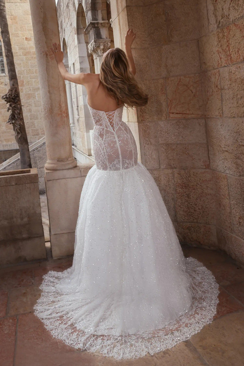 Romantic And Dramatic Sparkly Lace Mermaid Wedding Dress by Pnina Tornai — image 2 of 2