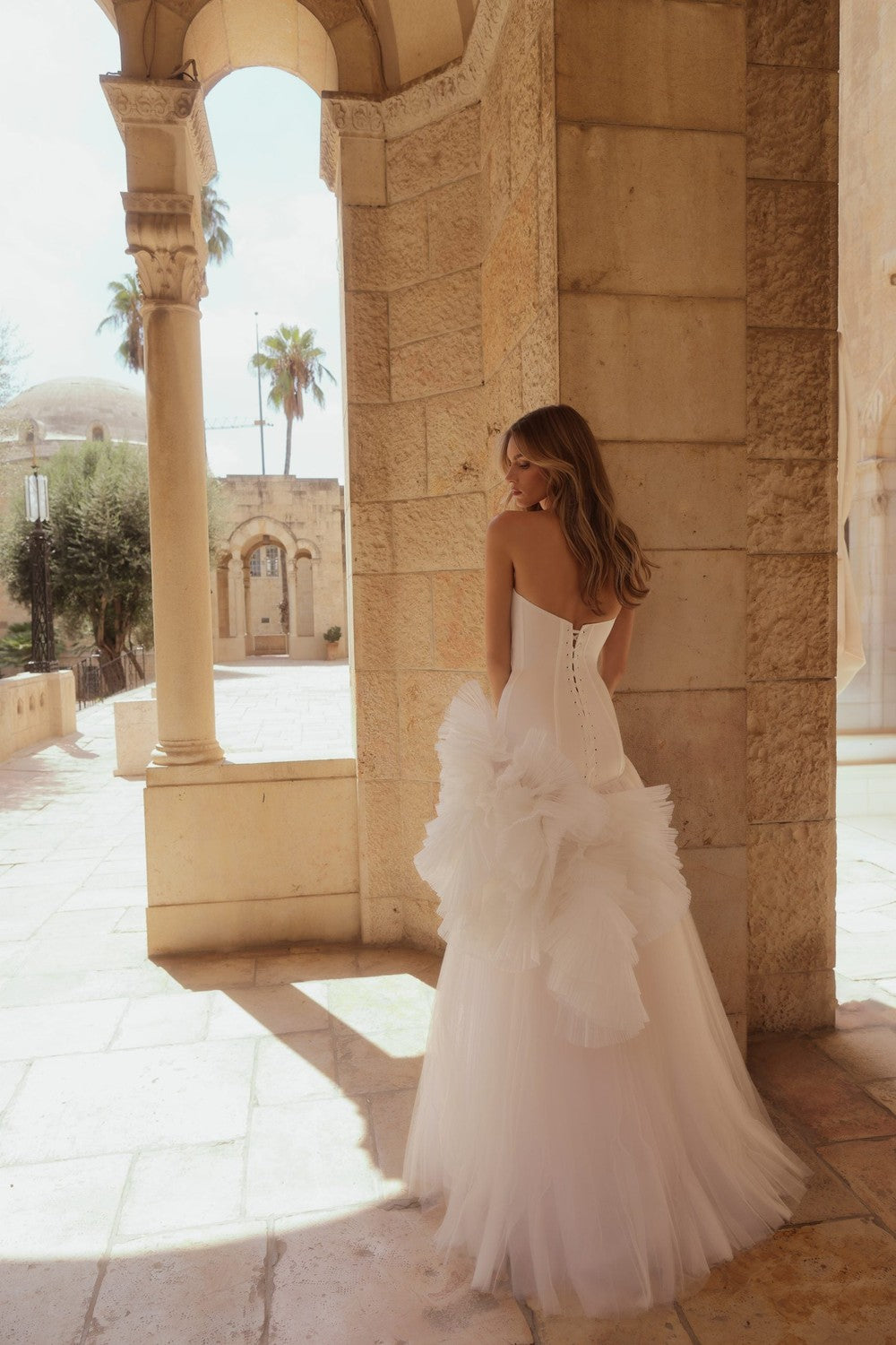 Strapless Drop-Waist A-Line Wedding Dress With 3D Florals by Pnina Tornai — image 2 of 3