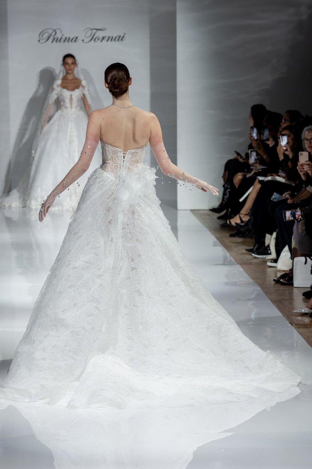 Strapless Floral Organza A-Line Wedding Dress by Pnina Tornai — image 2 of 5