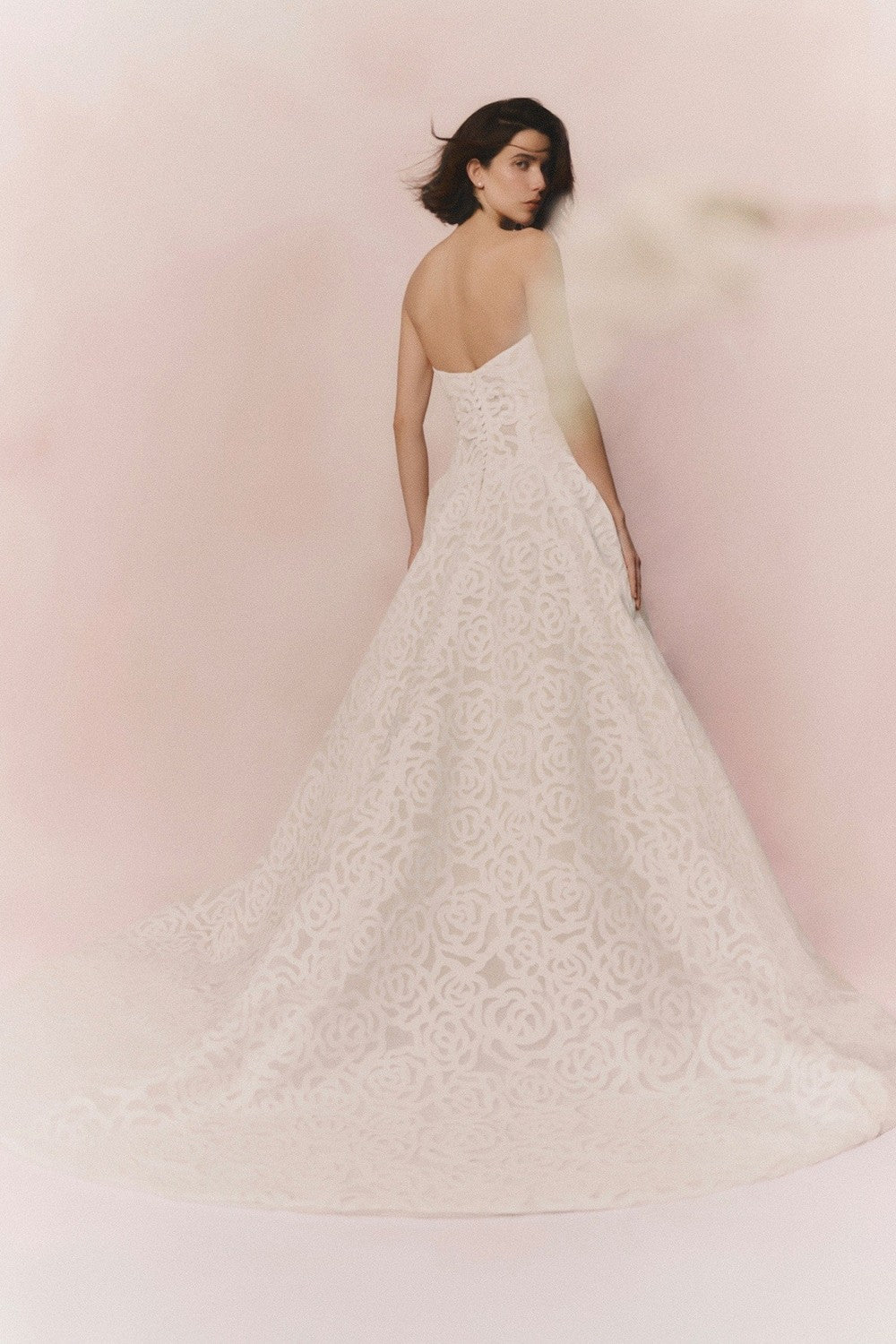Artistic Rose-Lace A-Line Wedding Dress by Pronovias — image 3 of 3