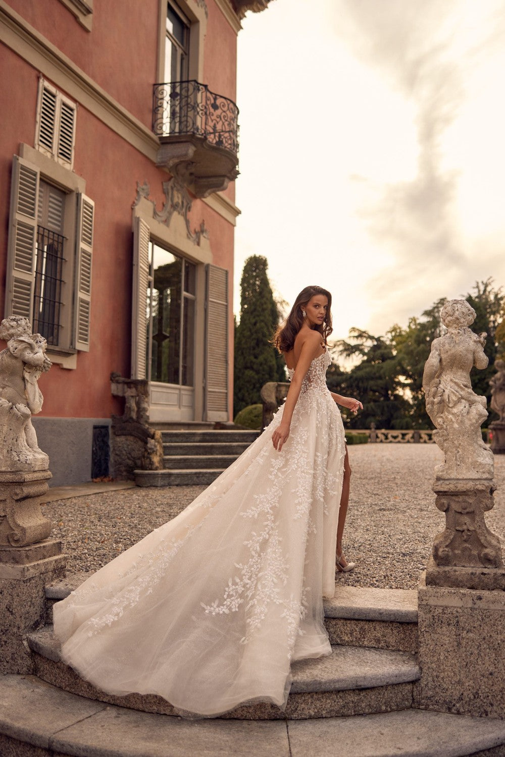 Basque-Waist Shimmer Tulle Ball Gown by Randy Fenoli — image 2 of 2