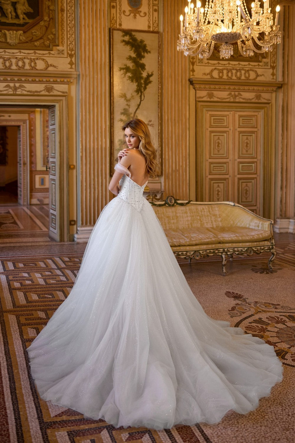 Off-The-Shoulder Pearl-Adorned Tulle Ball Gown by Randy Fenoli — image 2 of 2
