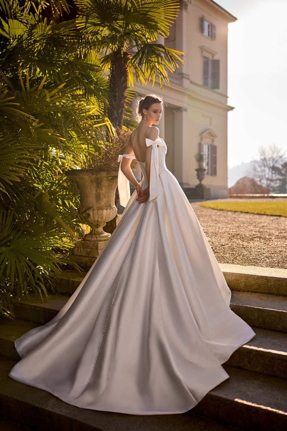 Timeless And Elegant Embellished Silk Ball Gown With Corset And Bows by Randy Fenoli — image 2 of 2