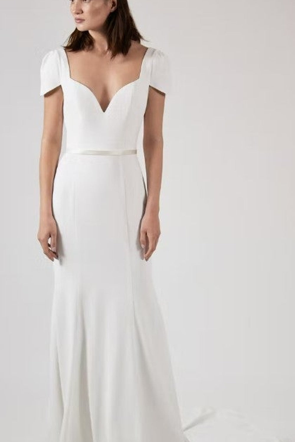 Cap Sleeve Sweetheart Sheath Wedding Dress by Rivini — image 1 of 2