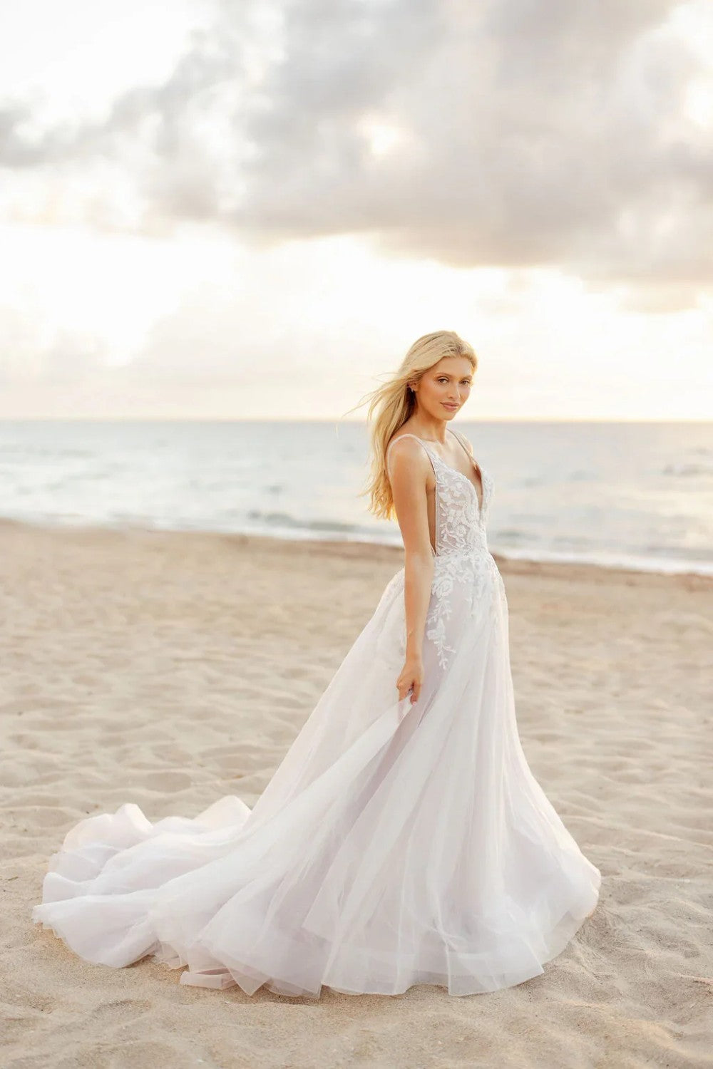 Romantic And Ethereal V-Neck Sparkly Tulle Ball Gown by Hayley Paige — image 2 of 2