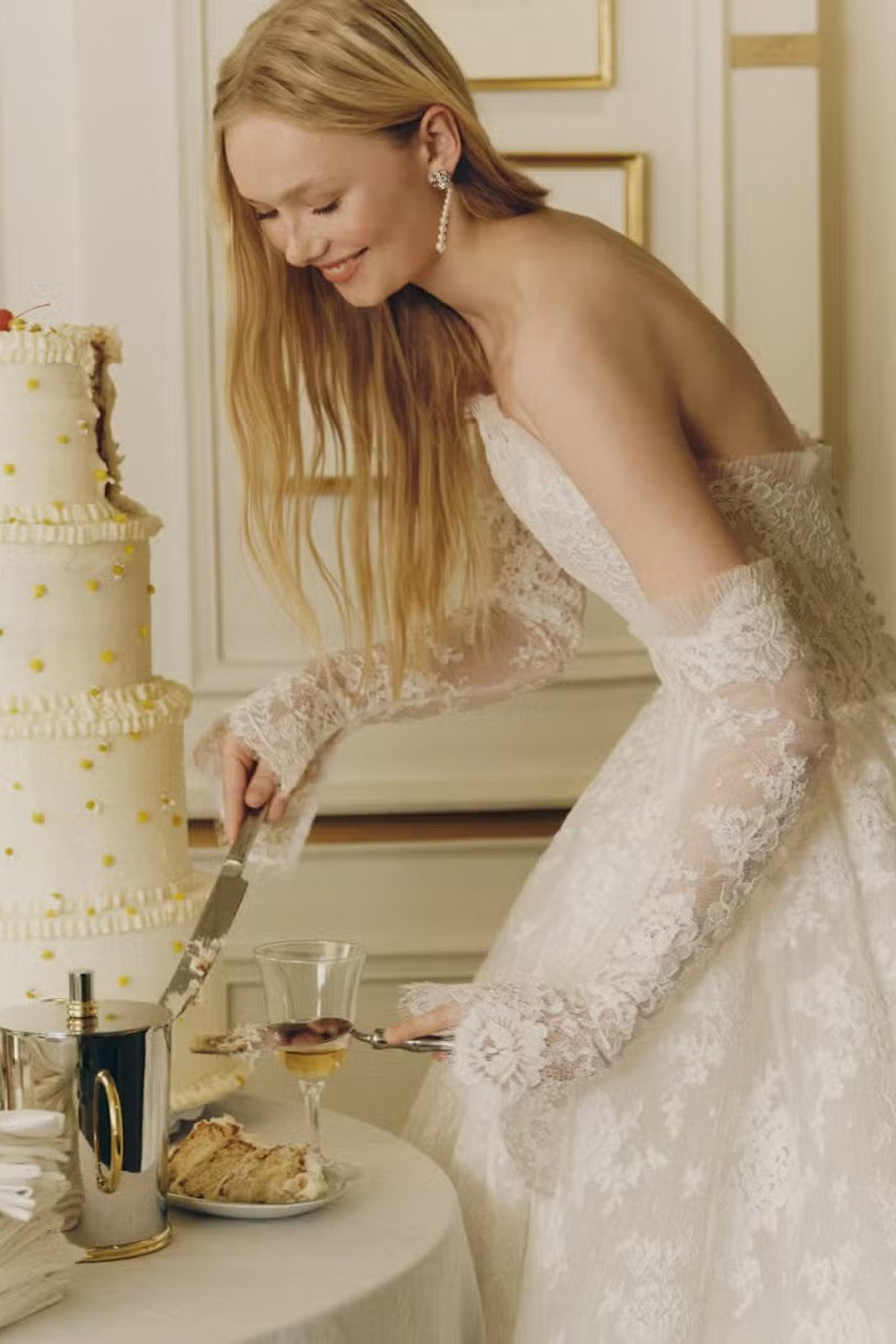 Romantic And Modern Strapless Lace Ball Gown With Detachable Sleeves by Alyne by Rita Vinieris — image 2 of 3