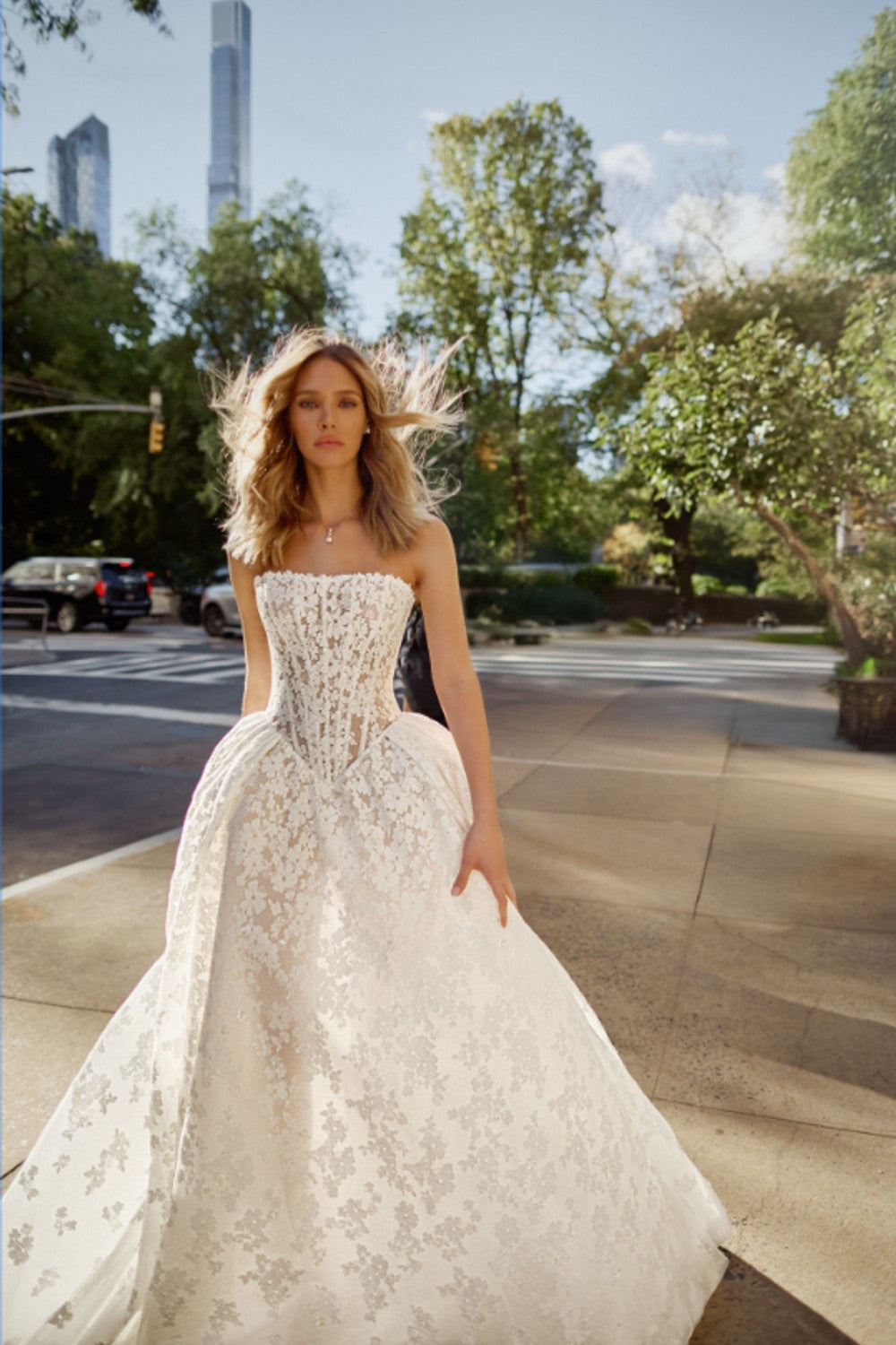 Romantic Basque-Waist Floral Lace Ball Gown by Love by Pnina Tornai — image 2 of 2
