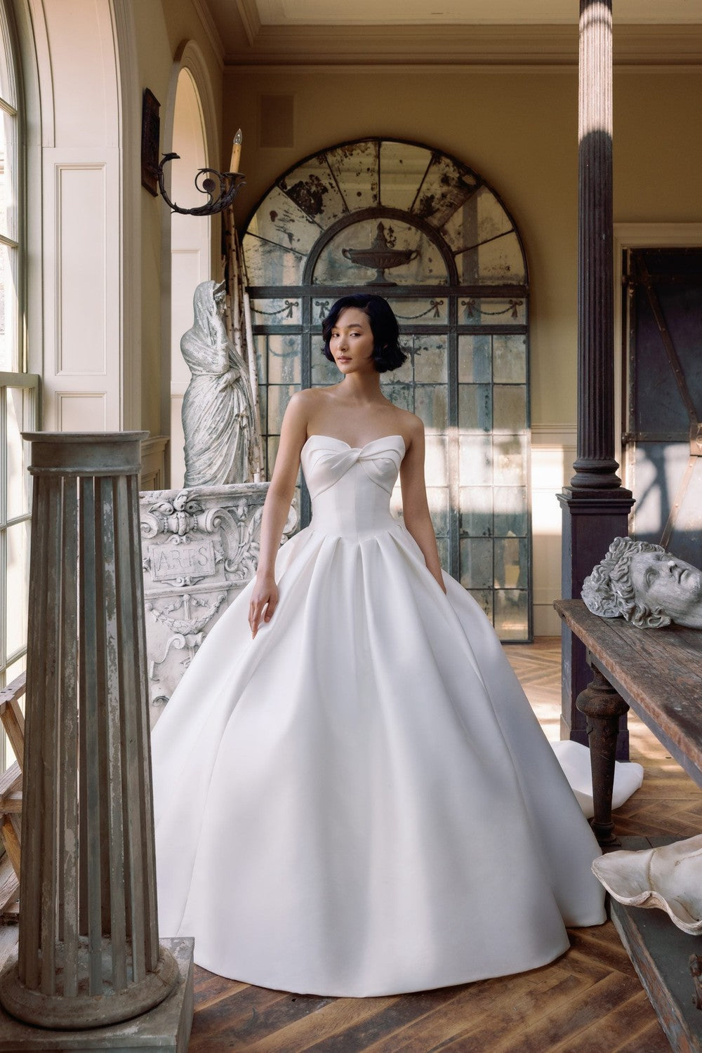 Hand-Draped Basque-Waist Silk Ball Gown With Bows by Sareh Nouri — image 1 of 4