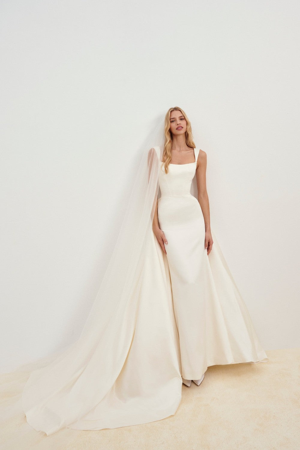Square-Neck Fit-and-Flare Wedding Dress | Kleinfeld Bridal Square-Neck Fit-and-Flare Wedding Dress | Kleinfeld Bridal