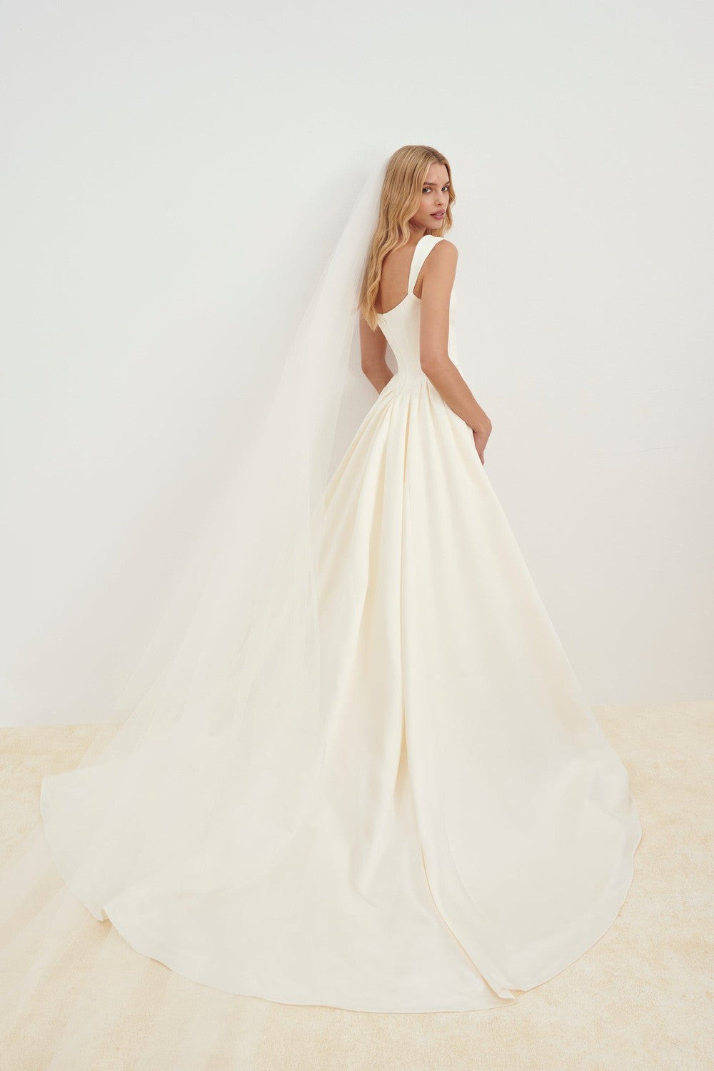 Chic And Sophisticated Square-Neck Fit-and-Flare Wedding Dress by Senstudio — image 2 of 2