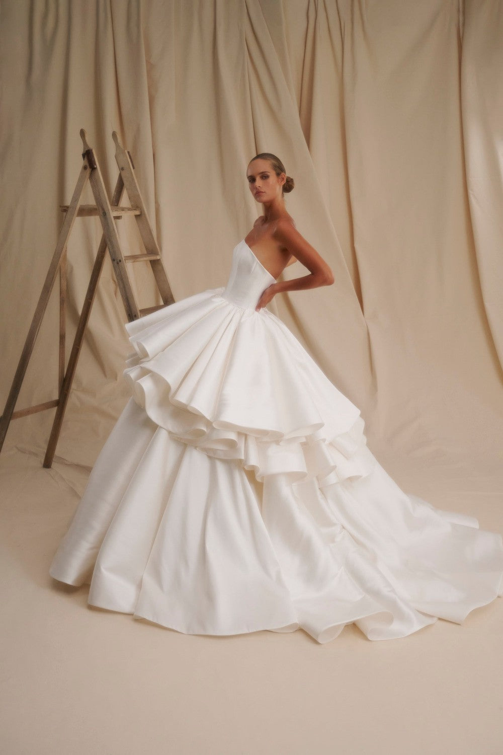 Grand Architectural Ball Gown With Tiered Ruffles by Senstudio — image 2 of 2
