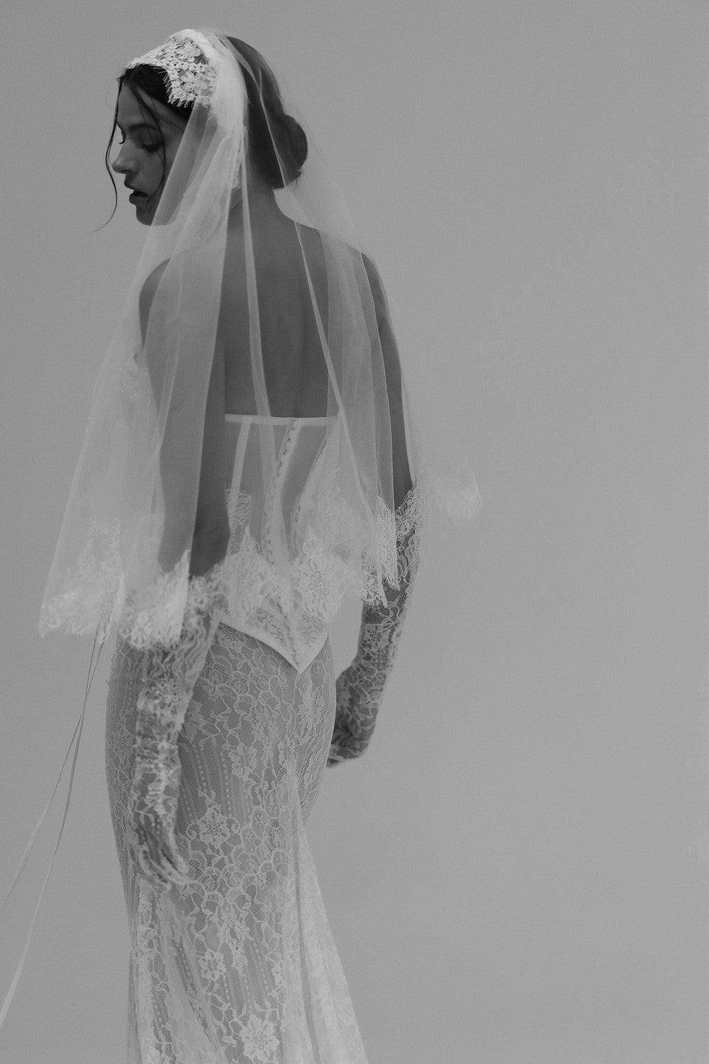 Vintage-Inspired Lace Two-Piece Fit-and-Flare Wedding Dress by Tal Kedem Bridal Couture — image 2 of 3