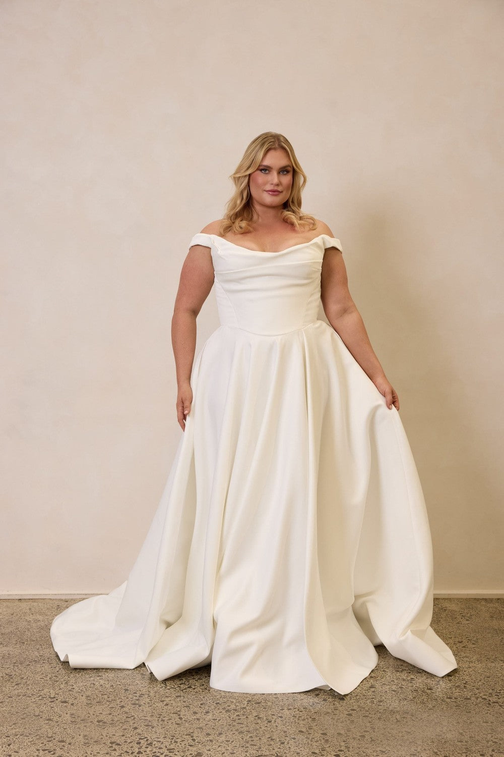 Sophisticated A-Line Wedding Dress With Basque Waist