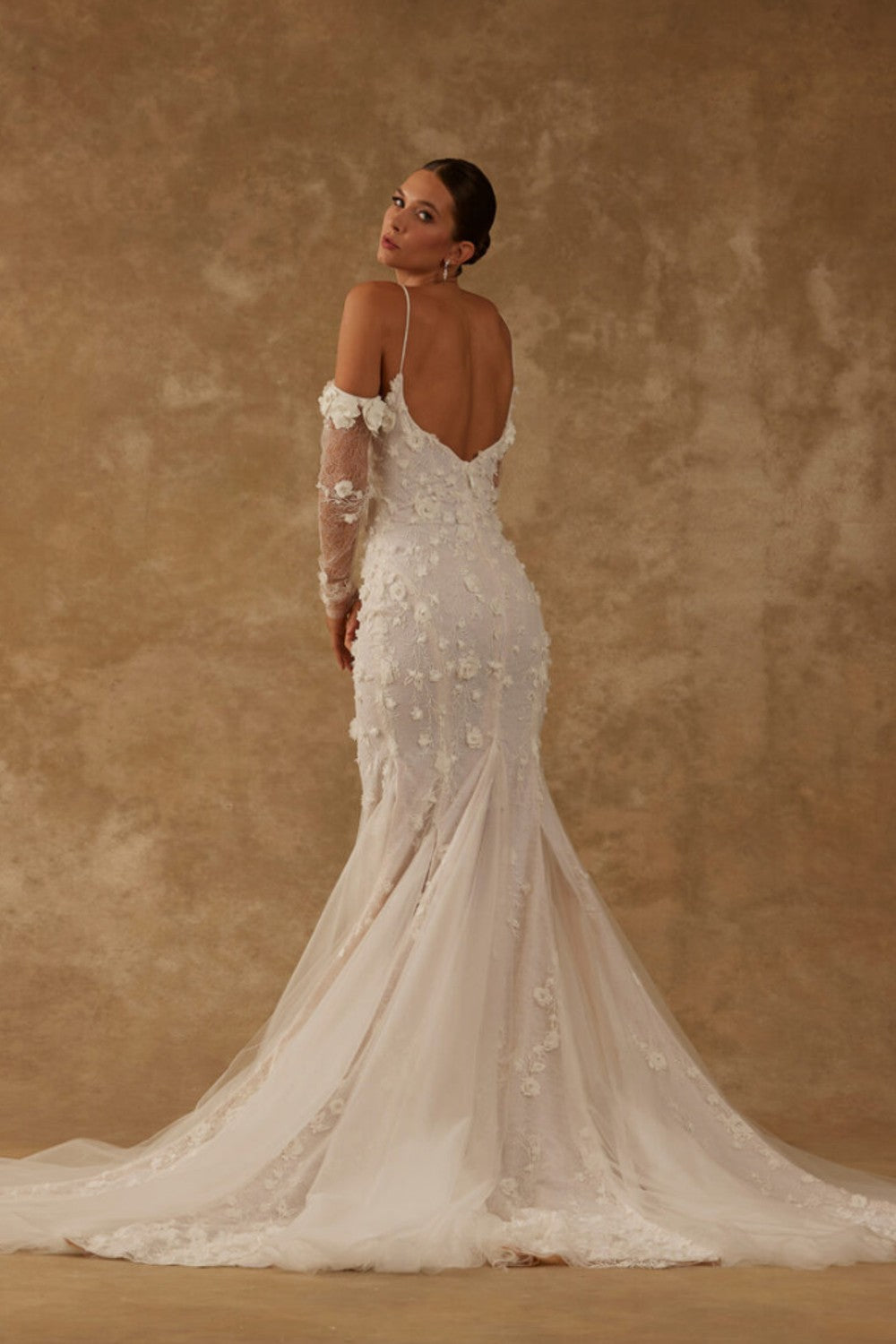 Romantic And Sexy 3D Floral Fit-and-Flare Wedding Dress by Verdin Bridal — image 2 of 2